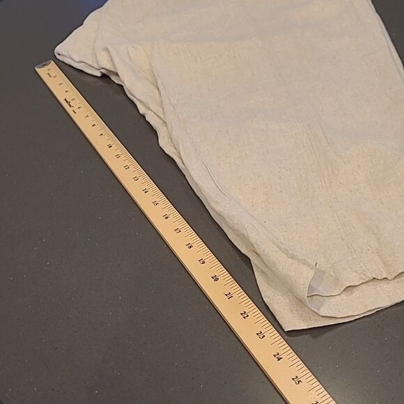 Old Navy sz 3X beige linin-rayon elastic tie-waist pants, high rise, cropped - Picture 4 of 13